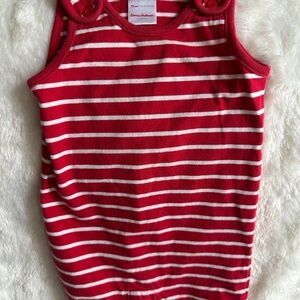 Hanna Andersson red striped tank top romper